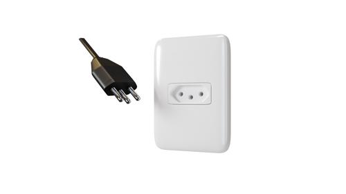Wall Socket Plug - High Poly preview image